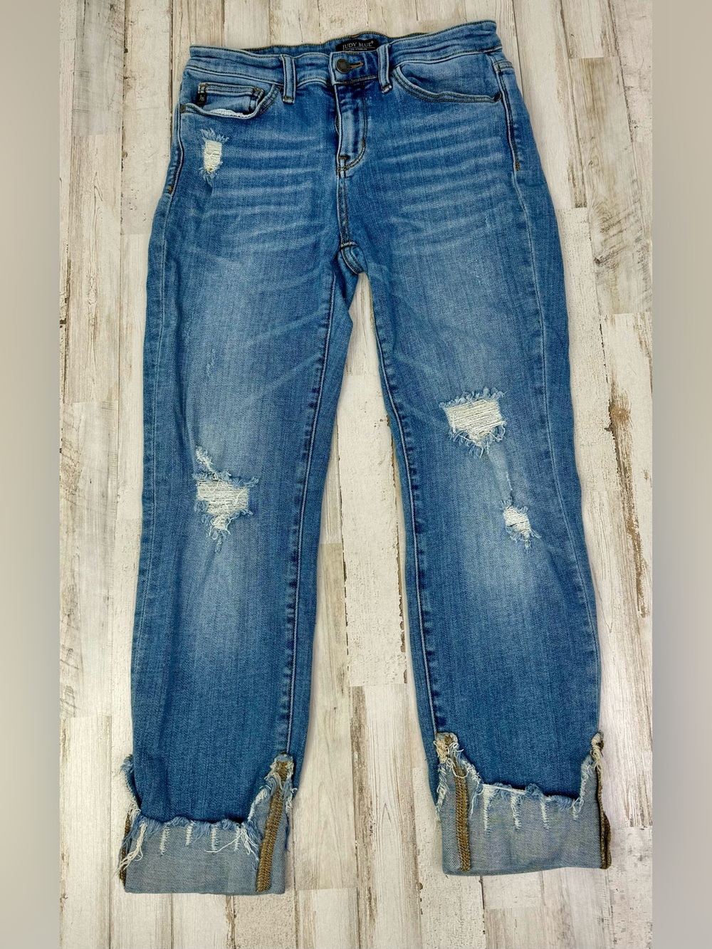Judy Blue Jeans Womens 9/29 Blue Mid Rise Straight Fit